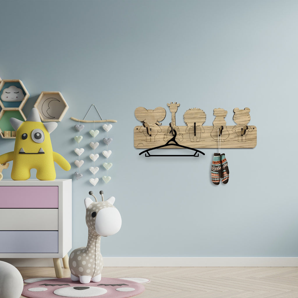 Houten kinderkapstok