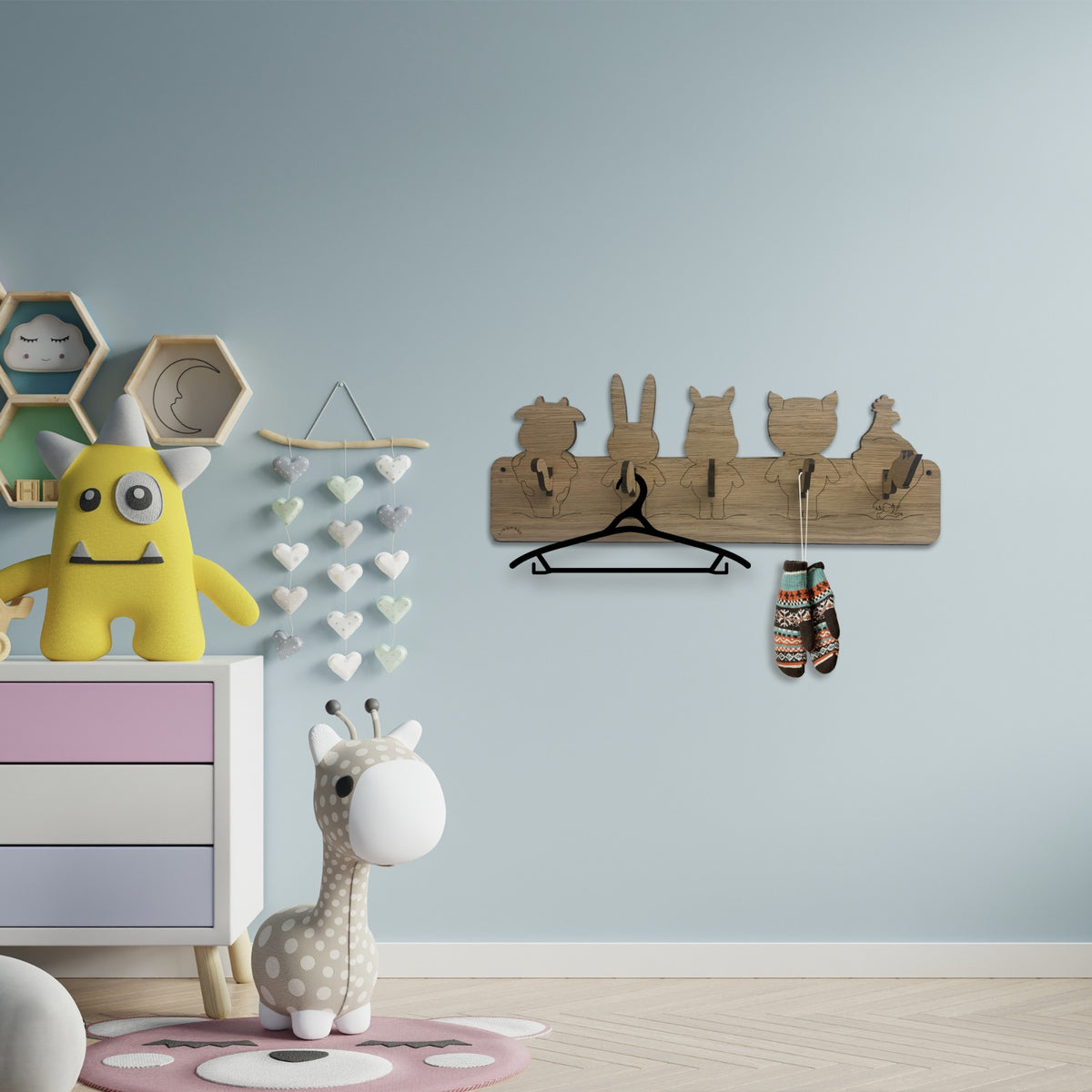 Custom-made children's coat racks for a tidy children's room – Kidswall