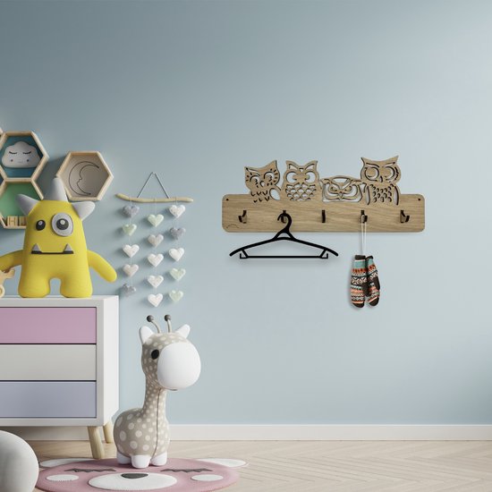 Children's coat rack oak brown – Kidswall